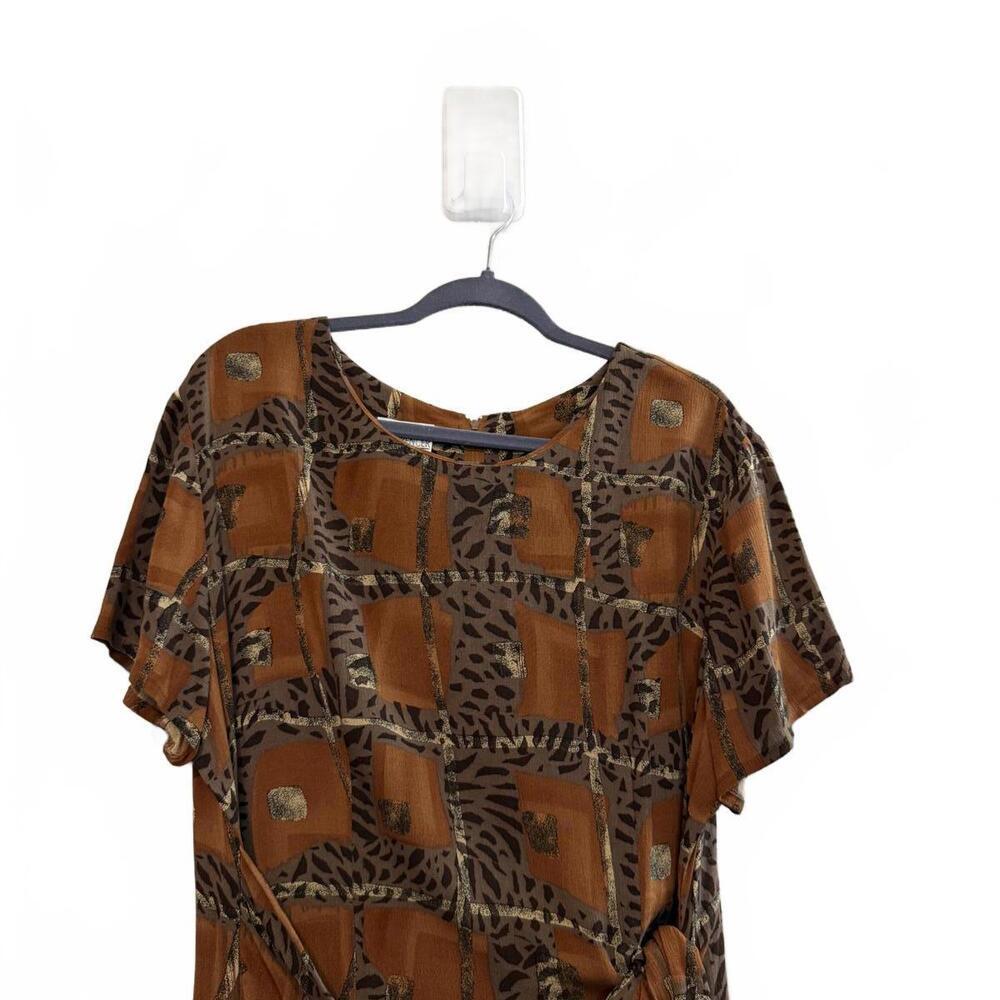 Vintage 90s Animal Abstract Print wrap dress. - Picture 5 of 6